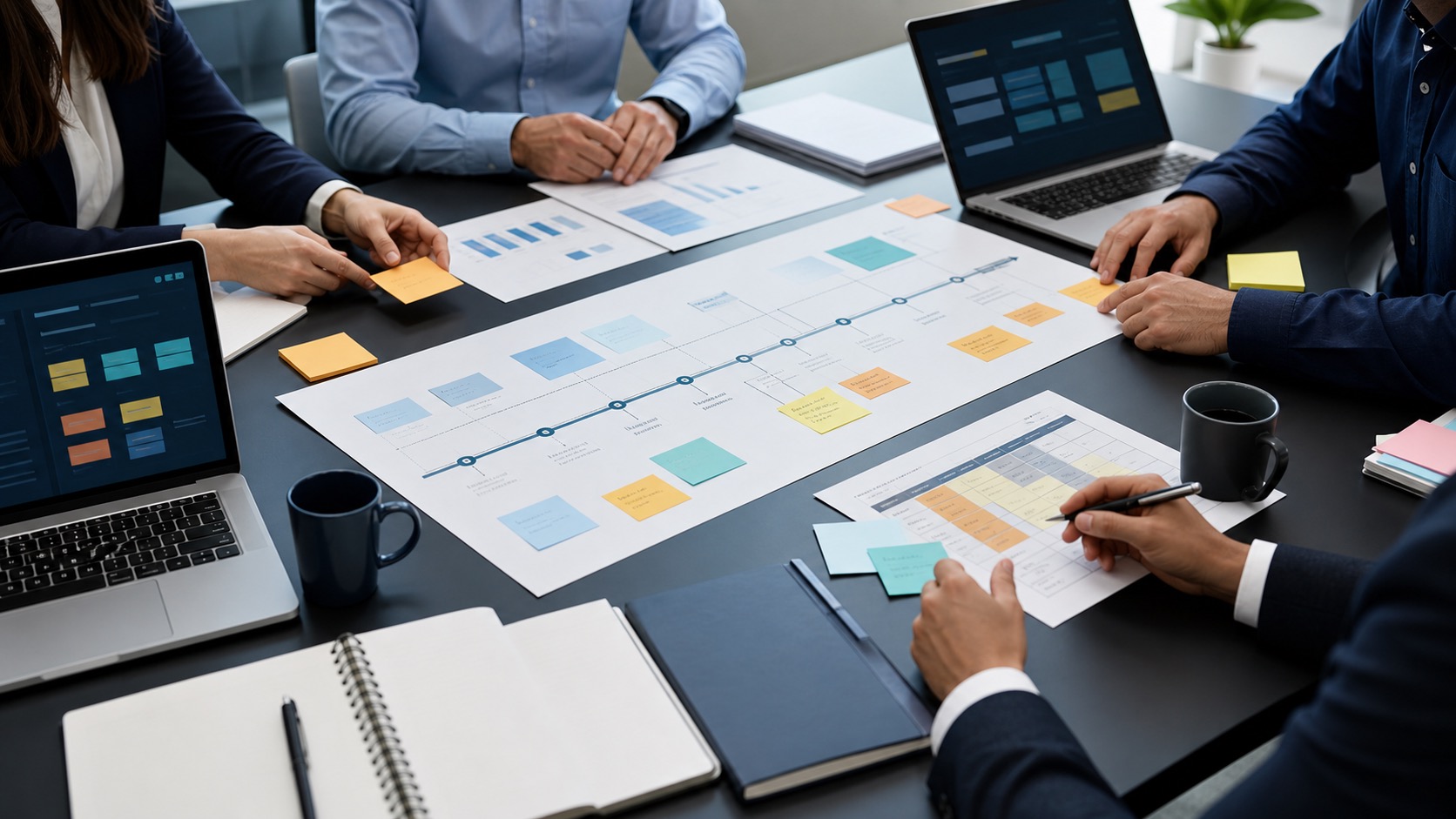 Editorial graphic showing a cybersecurity tabletop exercise with incident response roles, scenario stages, and evidence documentation